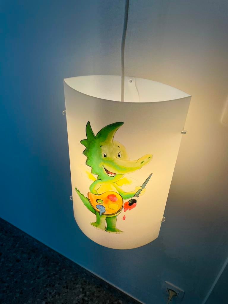 Tabaluga het groene draakje plafondlamp ontwerp jaren 80, Ophalen of Verzenden, Zo goed als nieuw
