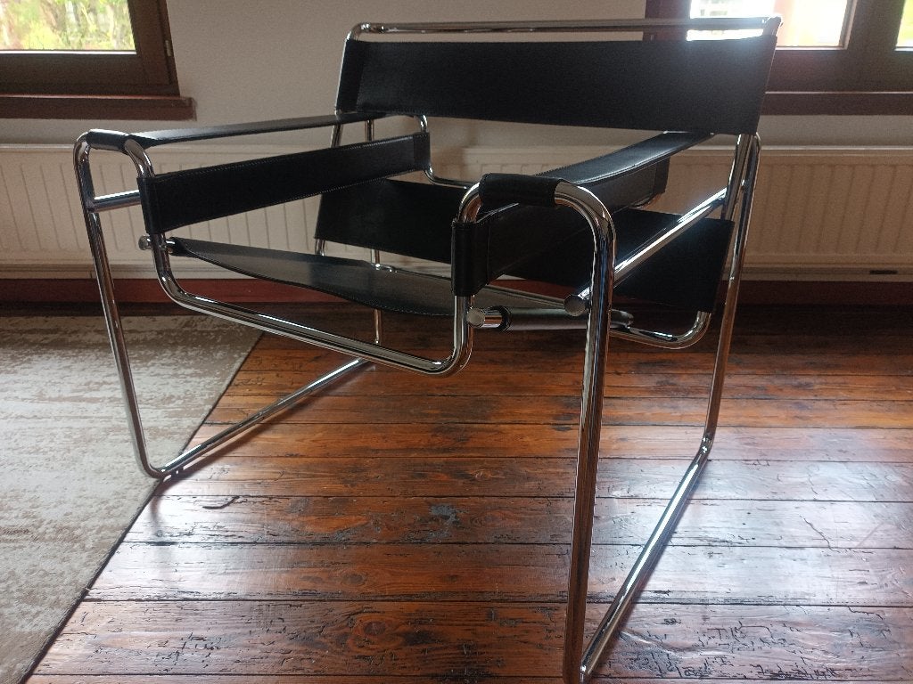 Chaise à structure tubulaire Wassily/Marcel Breuer, Moins de 75 cm, Moins de 150 cm, Une personne, Enlèvement