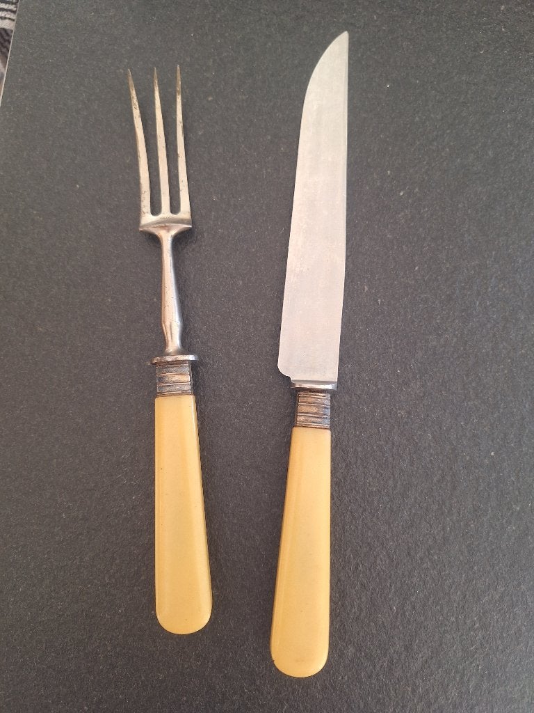 Art nouveau vleesbestek, Antiek en Kunst, Ophalen of Verzenden