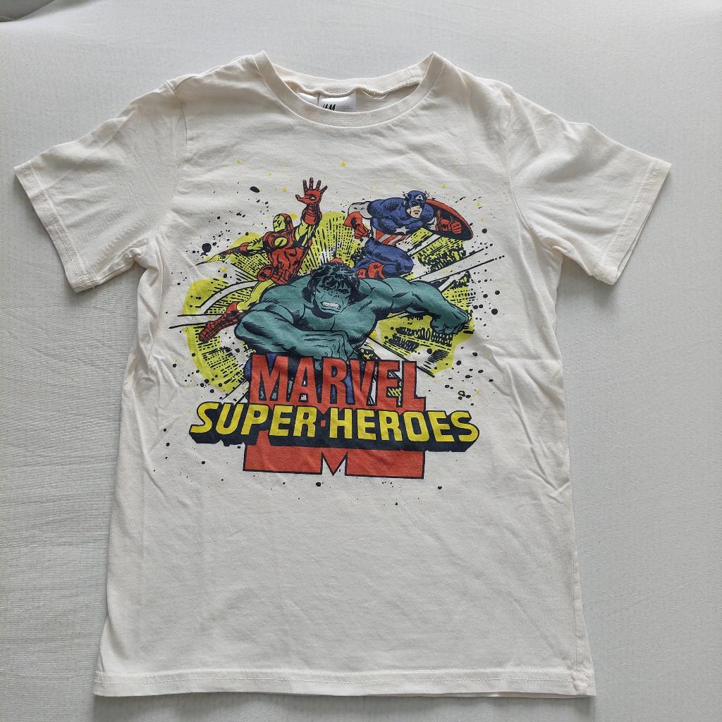 H&M super heroes t'shirt mt 134/140, Gebruikt, H&M, Ophalen of Verzenden, Shirt of Longsleeve