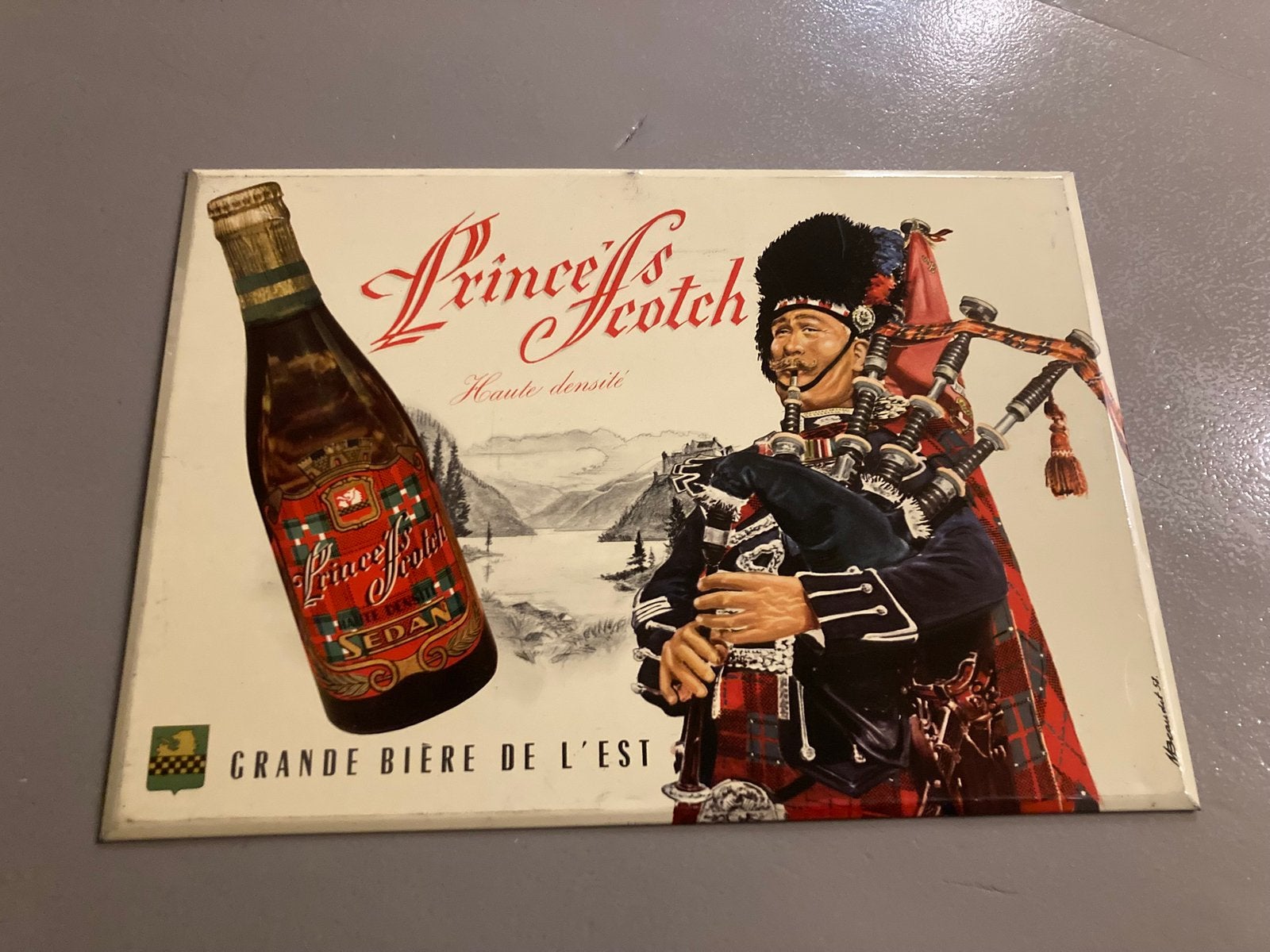 Ancienne publicité scotch 1958, Enlèvement ou Envoi, Comme neuf, Panneau publicitaire