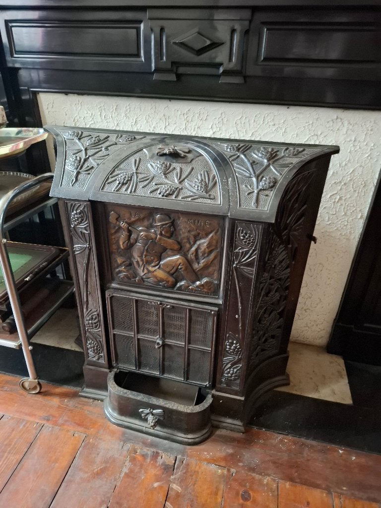Magnifique poele au charbon art déco, Maison & Meubles, Poêles, Utilisé, Poêle à charbon, Enlèvement