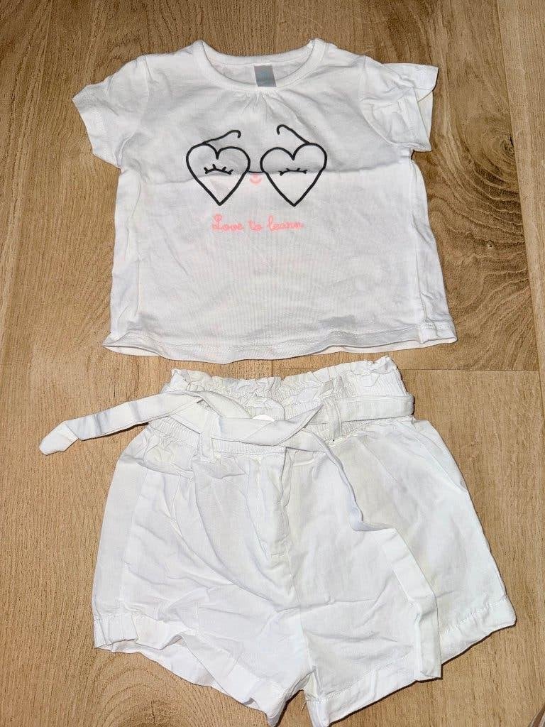 Ensemble Kiabi/Tex blanc, Kiabi, Enlèvement ou Envoi, Ensemble, Comme neuf