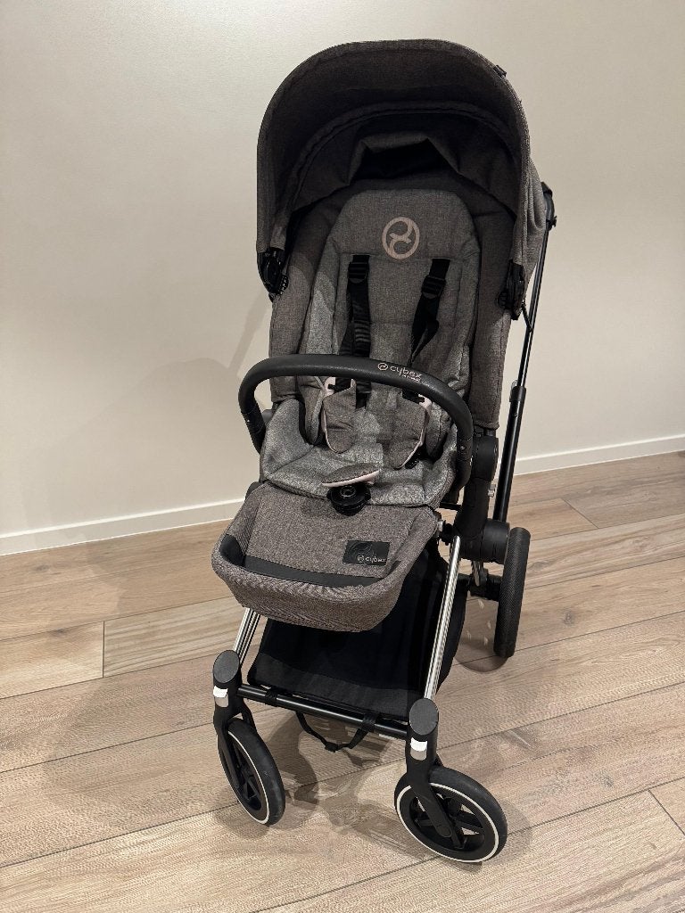 Kinderwagen Cybex Priam Platinum - Zeer complete set, Zo goed als nieuw, Met reiswieg, Ophalen, Kinderwagen