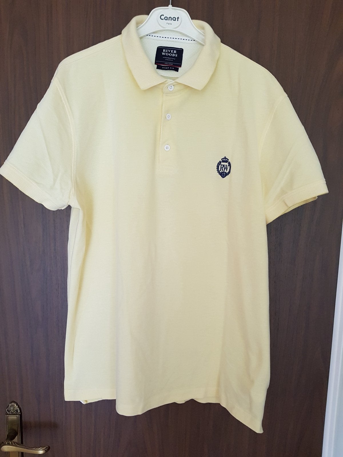 Heren polo, River Woods, maat 3XL, zacht geel, 2X gedragen, Kleding | Heren, Polo's, Ophalen, Zo goed als nieuw, Geel