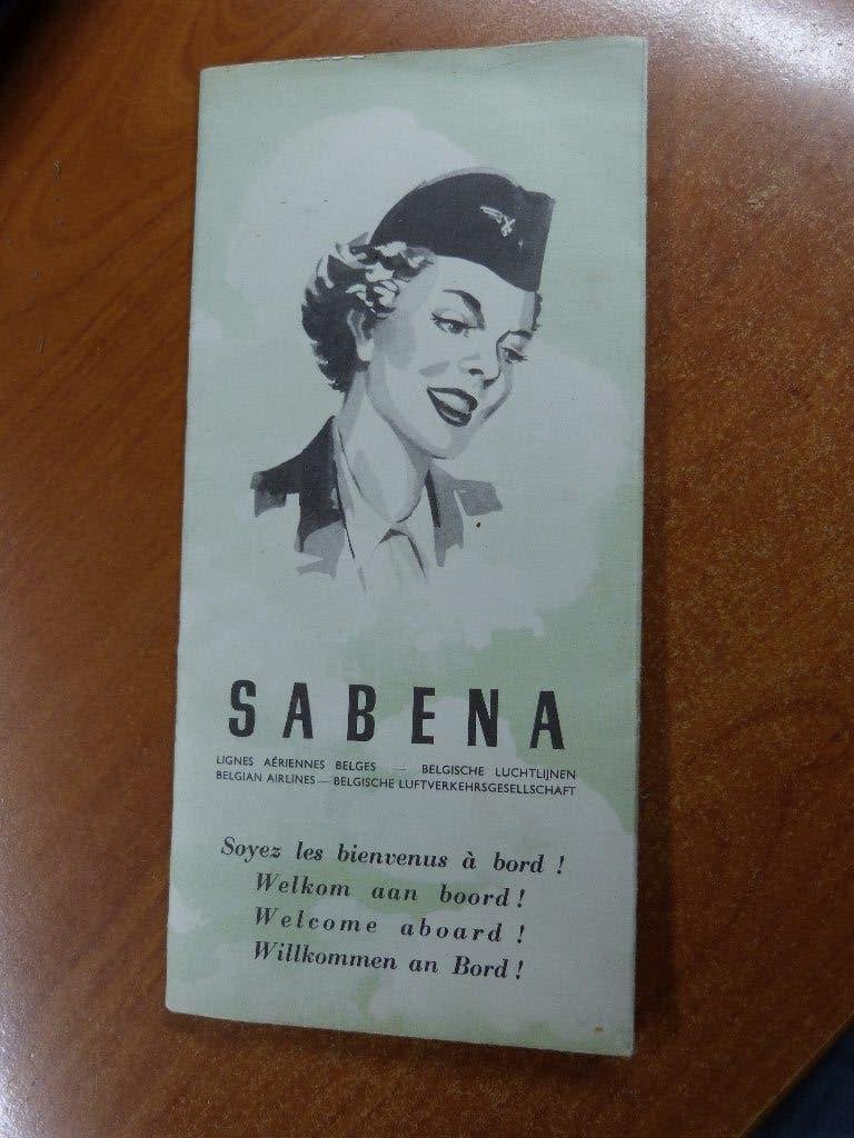 Sabena boarding flyer 6/1954 Brux. Paris retourtiket, Verzamelen, Sabenasouvenirs, Ophalen of Verzenden, Gebruikt