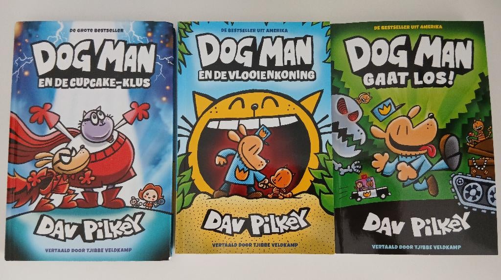Dog Man Boekenpakket (3 boeken) - Dav Pilkey, Boeken, Stripverhalen, Meerdere stripboeken, Ophalen, Zo goed als nieuw, Dav Pilke
