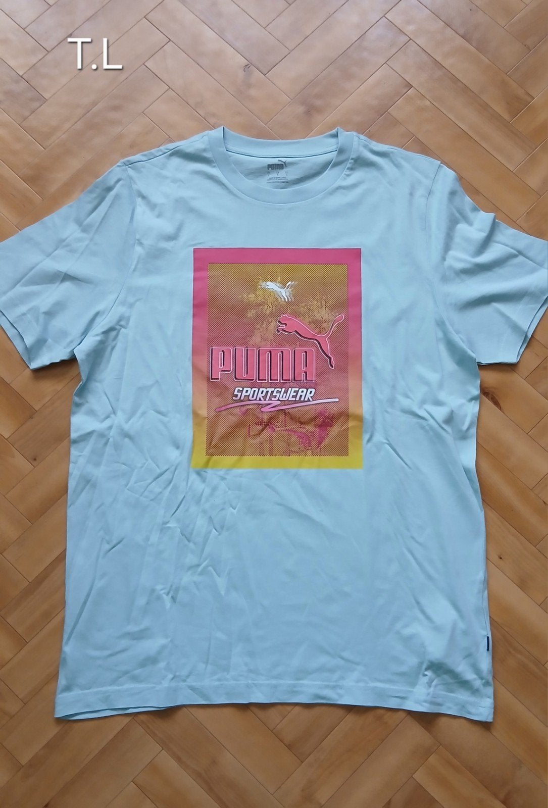 Tee-shirt Puma, Ophalen, Blauw, Gedragen, Puma