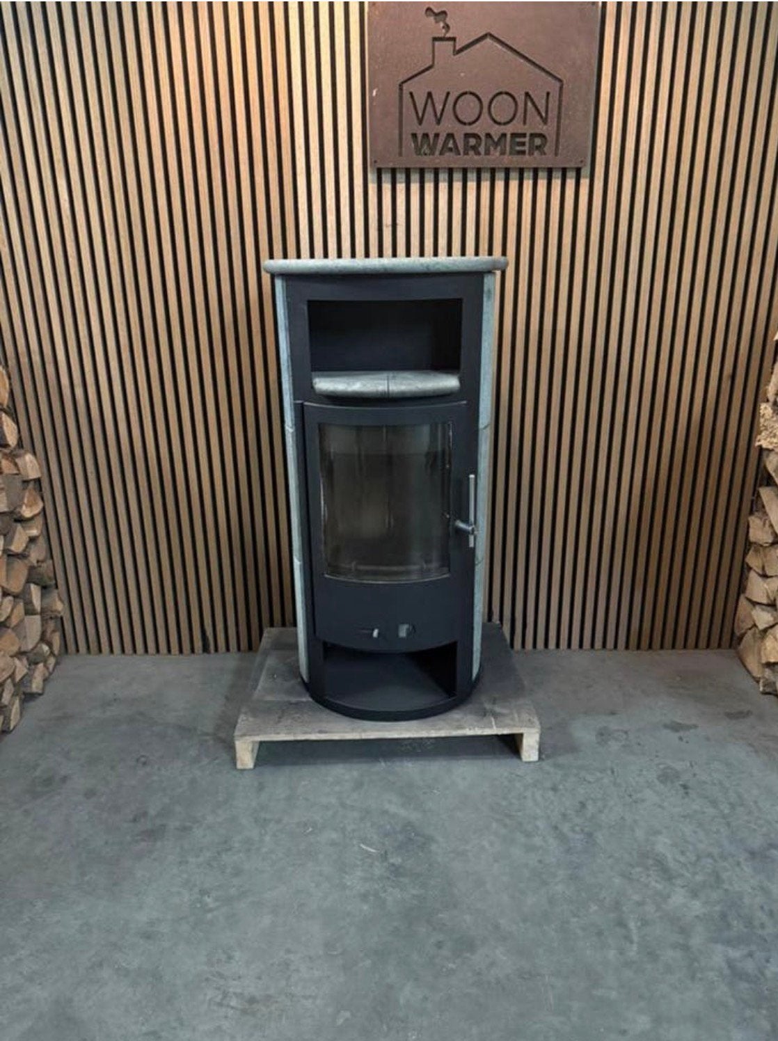 26059 Speksteenkachel Drooff 7kw, Huis en Inrichting, Kachels, Gebruikt, Vrijstaand, Houtkachel, Hout, Ophalen