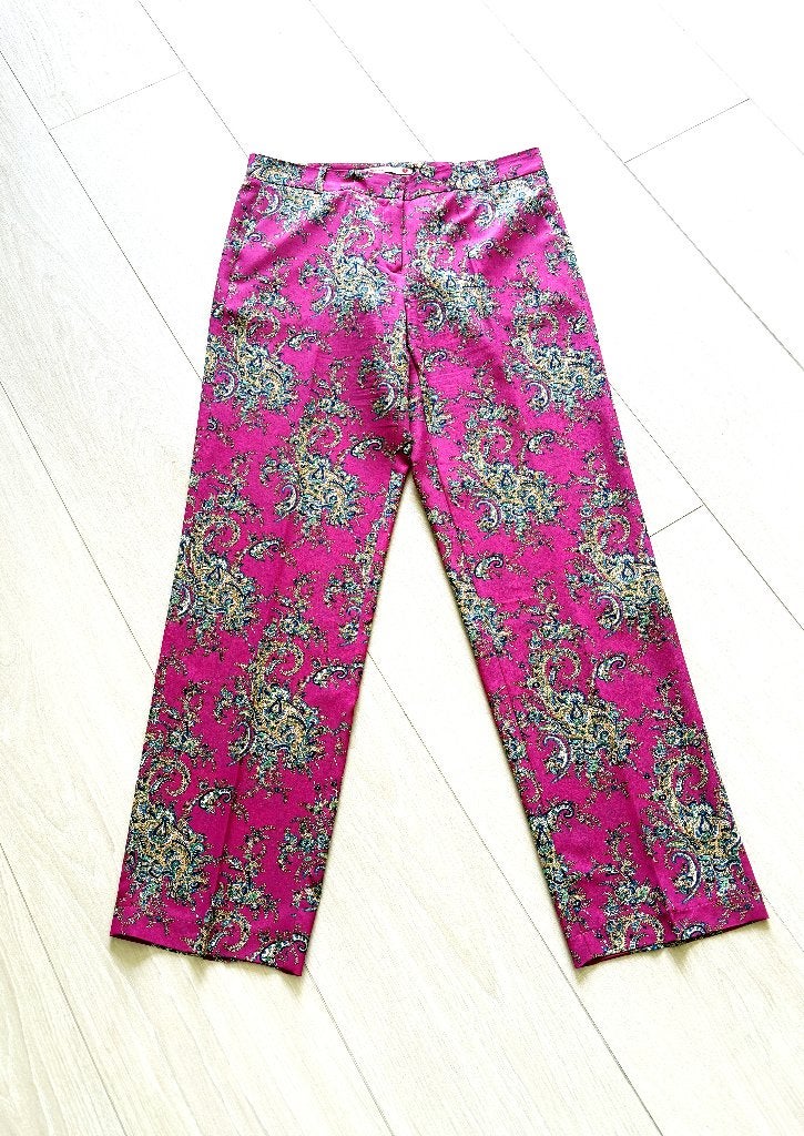 Lucy Has a Secret Luchtige Magenta Paisley Broek   M, Kleding | Dames, Maat 38/40 (M), Zo goed als nieuw, Lucy has a secret, Lang