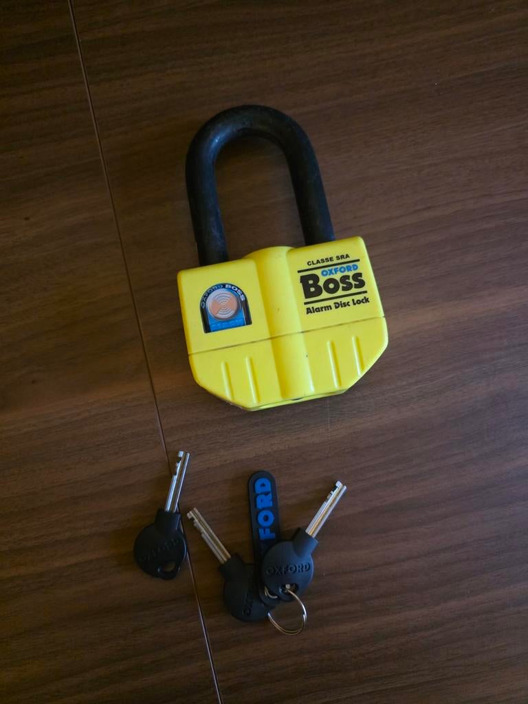 Oxford BOSS alarmslot + 12mm ketting 2m, Motoren, Ophalen, Gebruikt