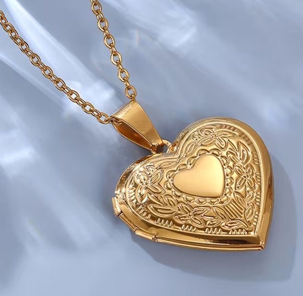 coeur plaqué or avec compartiment, Bijoux, Sacs & Beauté, Enlèvement ou Envoi, Neuf, Or, Or