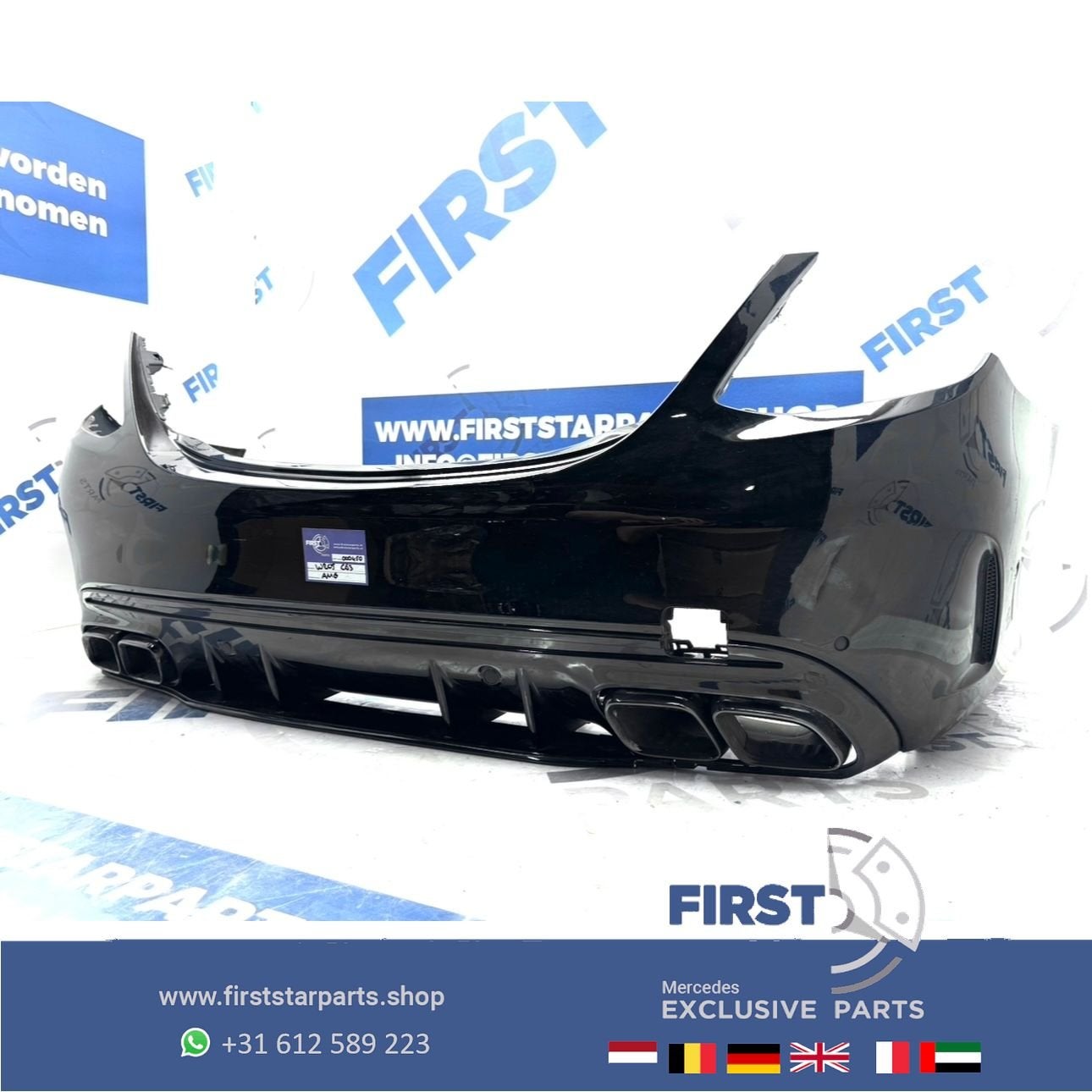 W205 BUMPER C63 AMG ACHTERBUMPER + UITLAATSIERSTUKKEN SET A2, Arrière, Utilisé, -, -