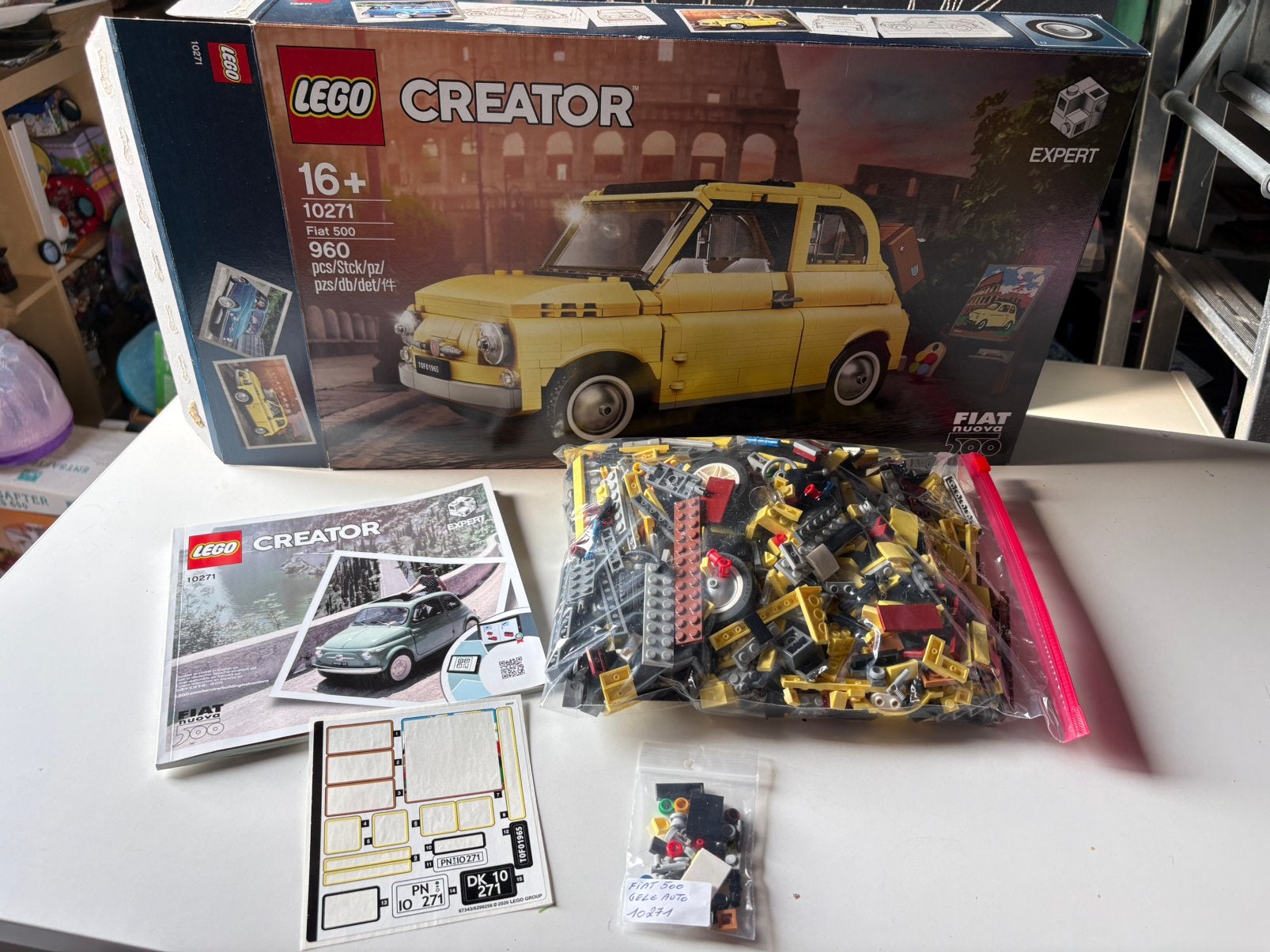 Lego 10271 expert fiat 500, Kinderen en Baby's, Ophalen of Verzenden, Zo goed als nieuw, Complete set, Lego