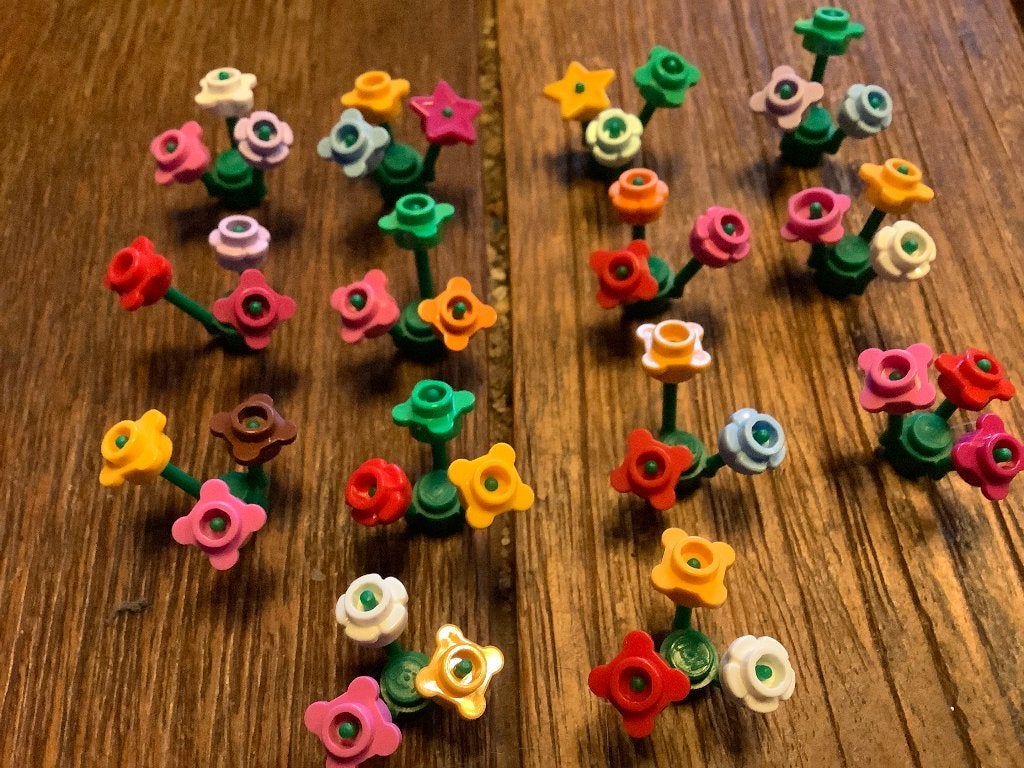 Lego bloemen 14st / 490-A1, Ophalen of Verzenden, Zo goed als nieuw, Losse stenen, Lego