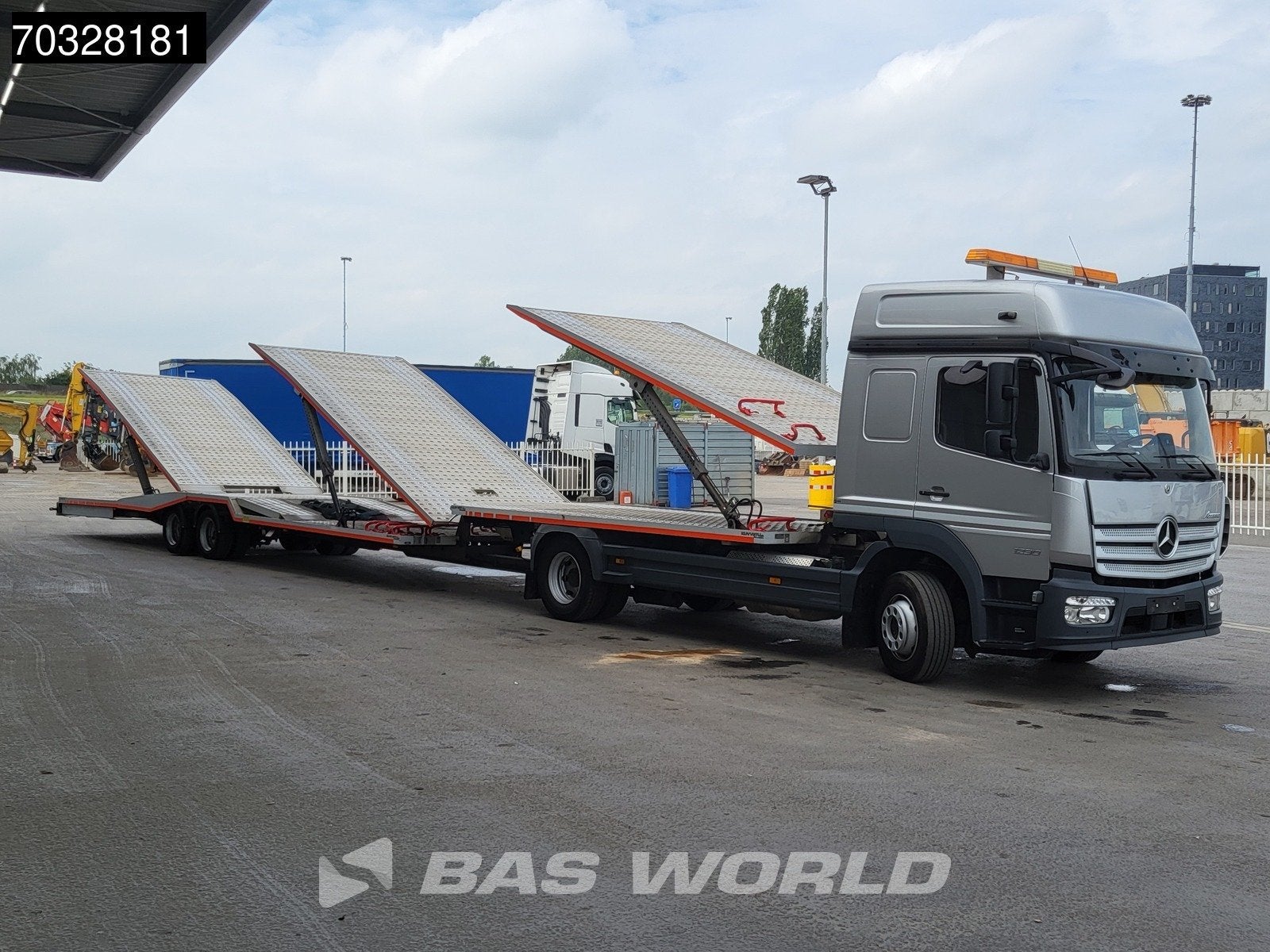 Mercedes Atego 1230 4X2 Kuvvetli car transporter 6 spots Hyd, Auto's, Vrachtwagens, Automaat, Euro 6, 300 pk, Mercedes-Benz