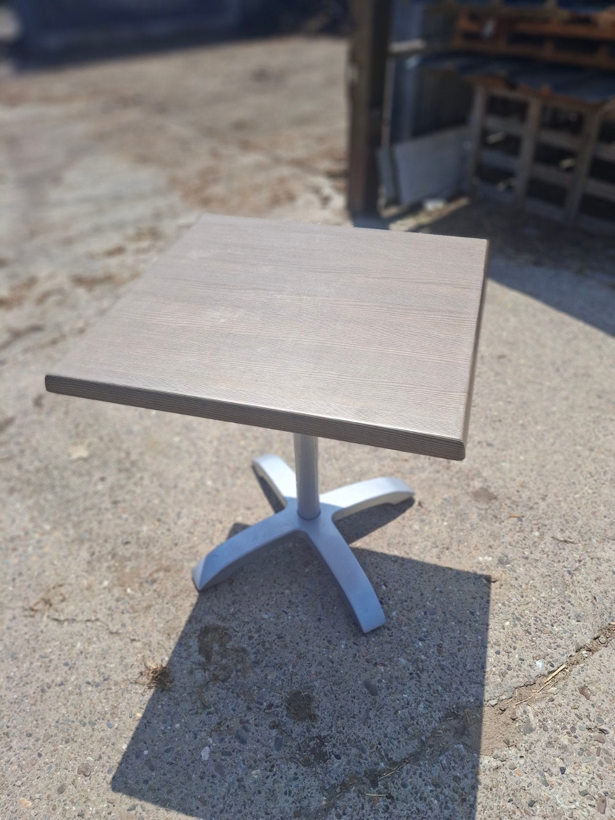 Bistro terras tafels, Ophalen, Gebruikt, Vierkant, Aluminium