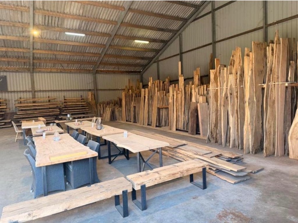 Eiken schaaldelen, wandplanken/vensterbank en boomstamtafels, Ophalen, Eiken, Plank