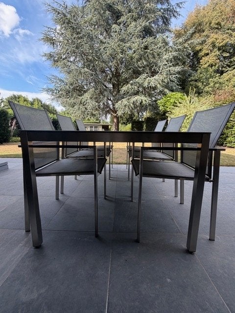 Magnifieke Barlow Tyrie tuintafel+stoelen - SUBLIEME staat!, Tuin en Terras, Tuintafels, Ophalen, Zo goed als nieuw, Rechthoekig