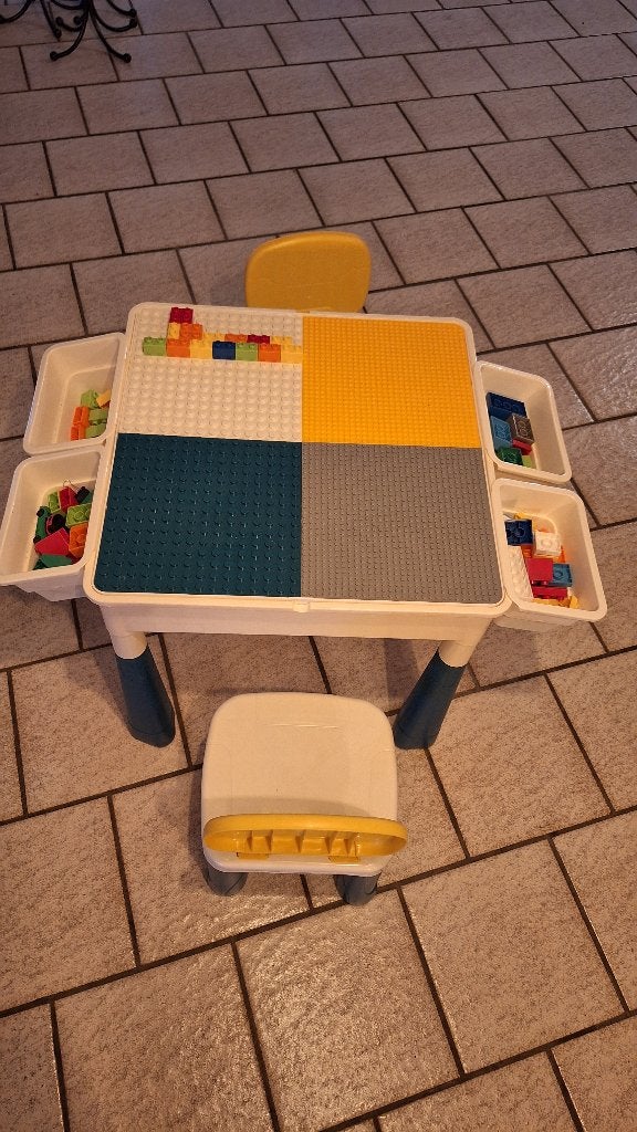Blokkentafel met stoelen, Enfants & Bébés, Jouets | Blocs de construction, Enlèvement, Comme neuf, Autres marques