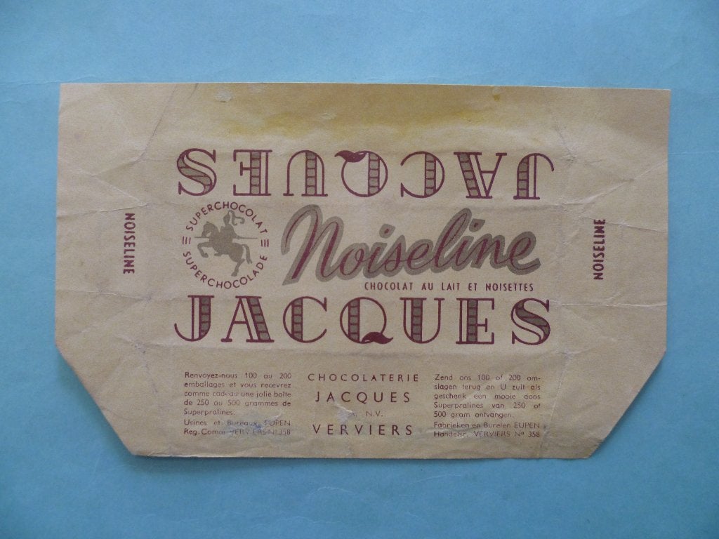 Chocolade Jacques chocolat emballage omslagen wikkel 1940/50, Collections, Enlèvement ou Envoi, Utilisé, Emballage