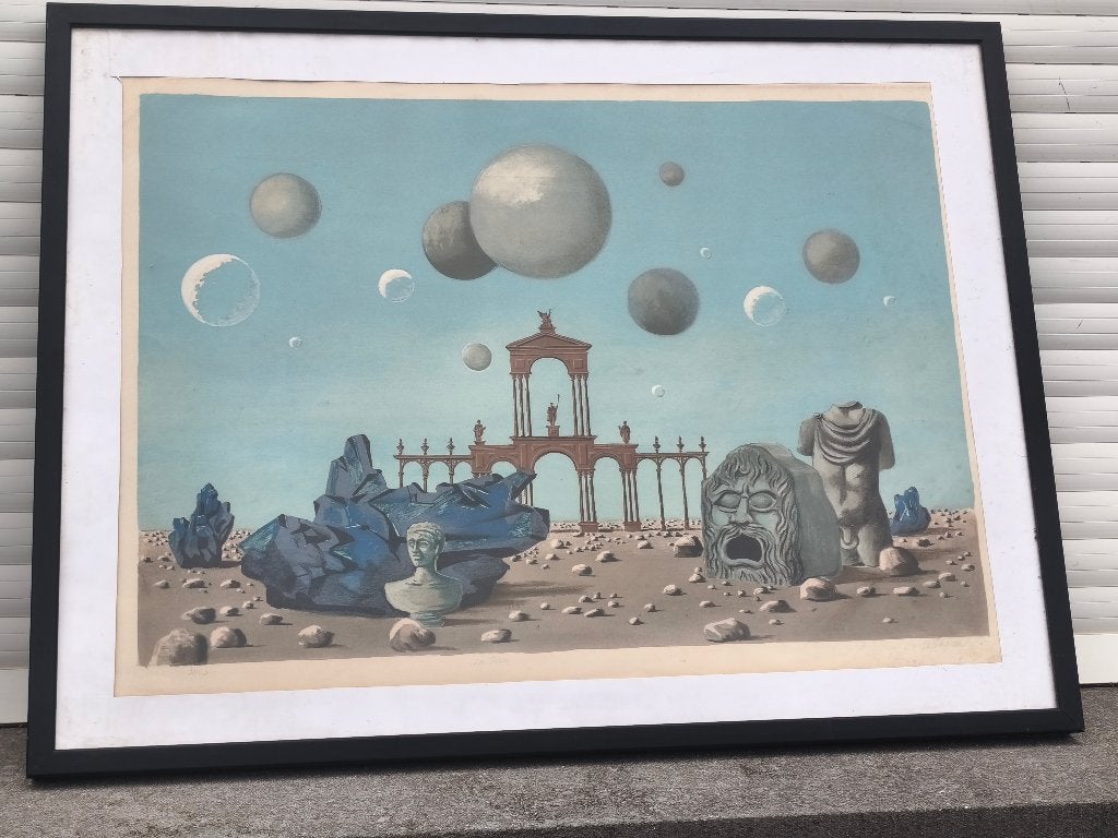 lithographie la terre signe gaston bogaert, Antiek en Kunst, Ophalen, Lithografie