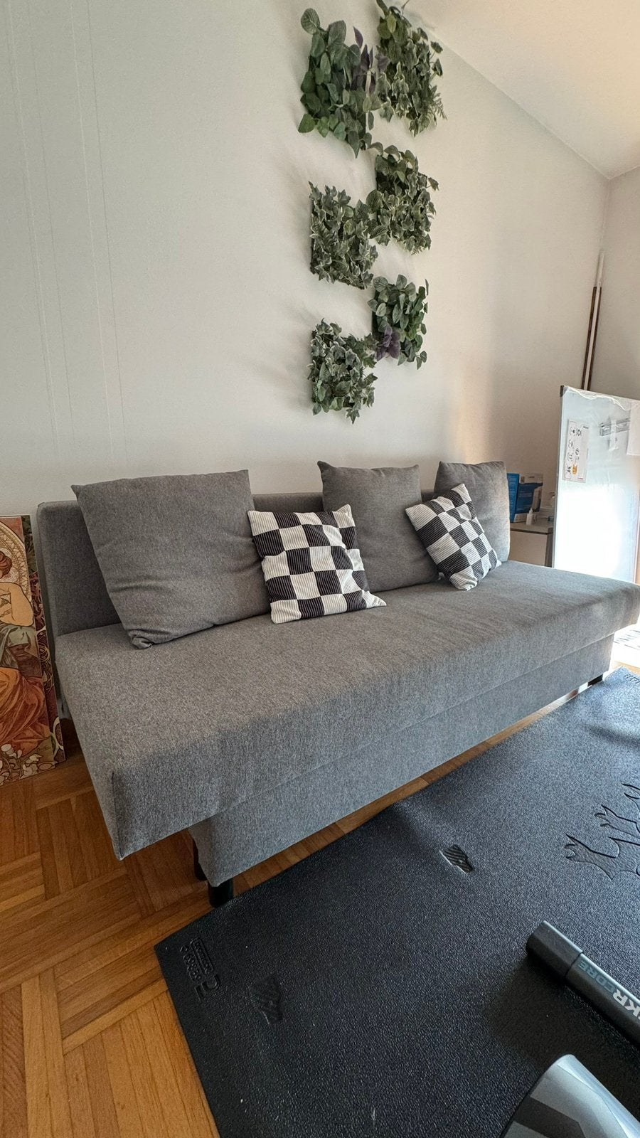 Zetel met uitklapbaar bed, Huis en Inrichting, Ophalen, Zo goed als nieuw, Tweepersoons, Rechte bank