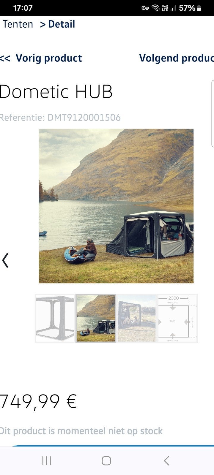 Dometic Hub complete set nieuw vw California en gelijkaardig, Caravans en Kamperen, Voortenten en Luifels, Ophalen, Nieuw, Dometic