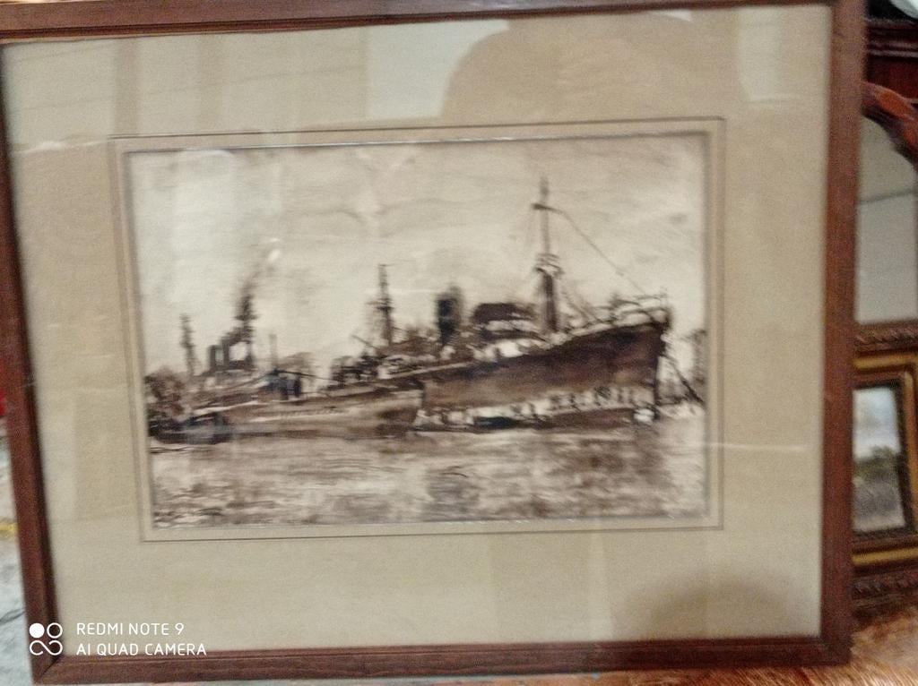 La ciotat 1936 by Eric Wansart aquarelle artiste Belge, Enlèvement