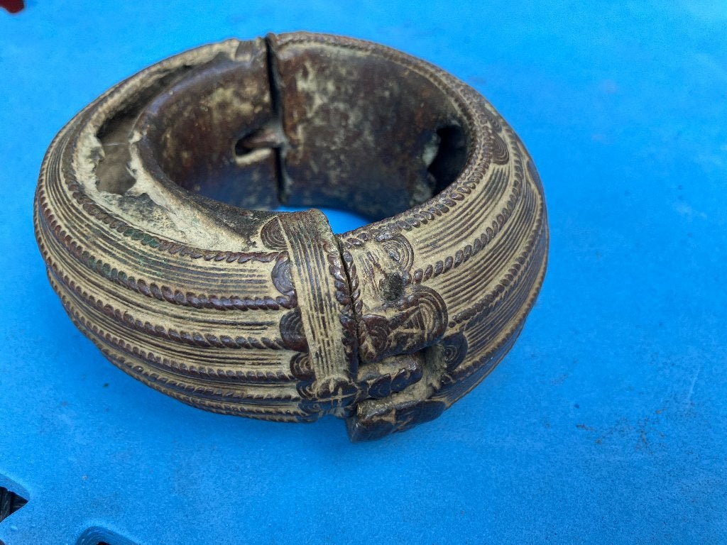 Armband afrika Baule Dan, Ophalen, Handgemaakt, Sieraad, Bruin
