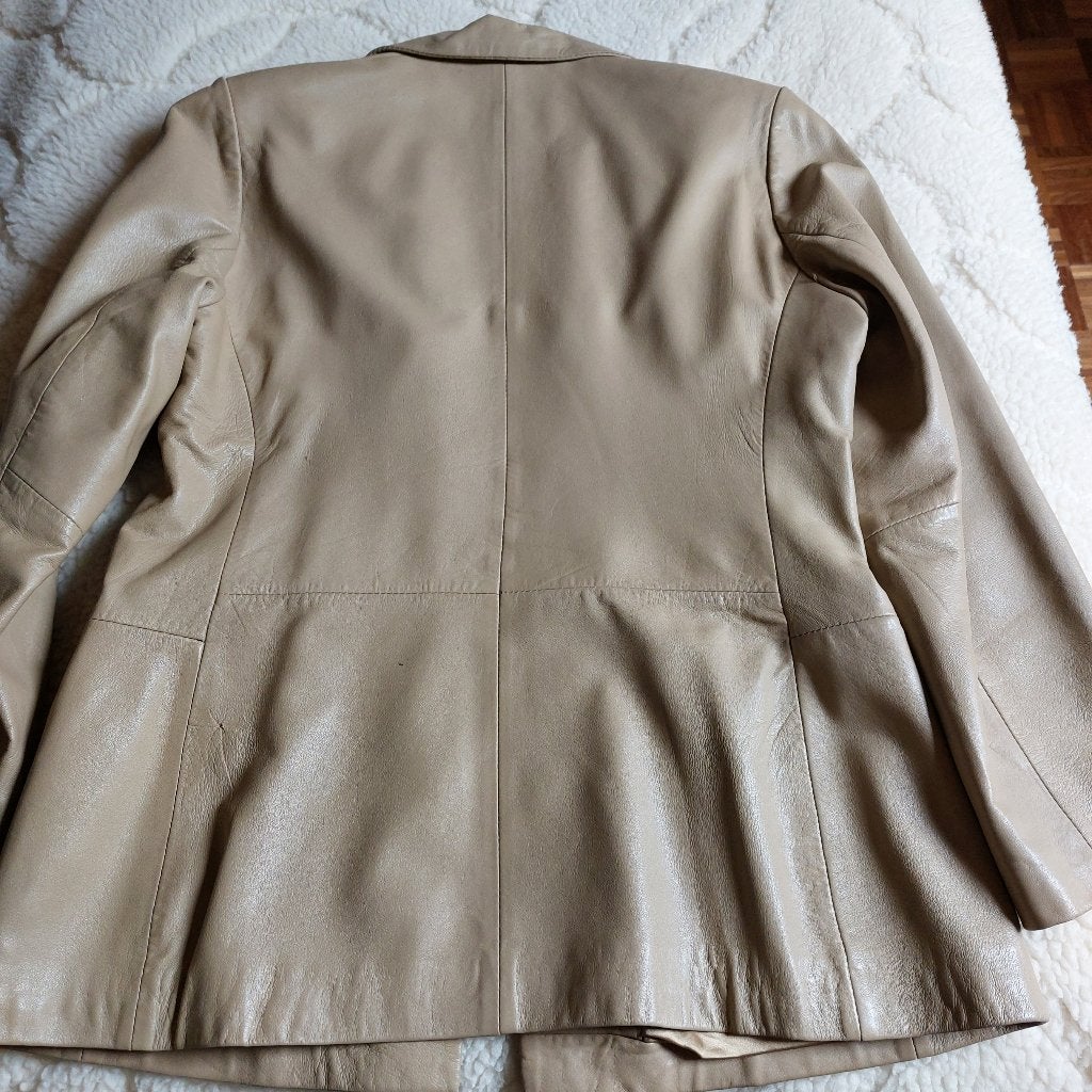 Lederen jas OAKWOOD, Kleding | Dames, Maat 38/40 (M), Beige, Ophalen of Verzenden, Oakwood