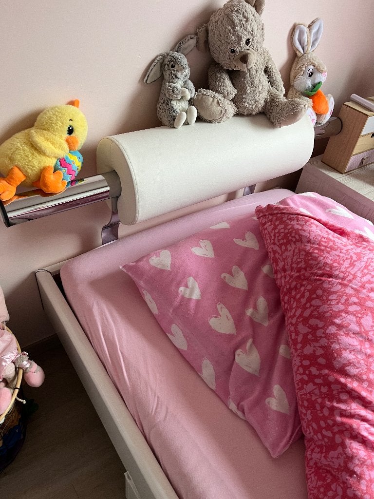 Cadre de lit avec tête de lit, sommier, matelas,2 tiroirs, 90 cm, Une personne, Enlèvement, Utilisé