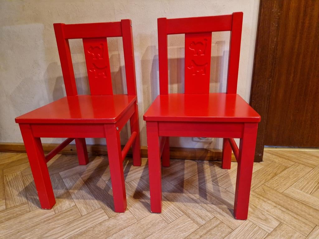 2 Ikea kritter kinderstoelen, rood, Ophalen