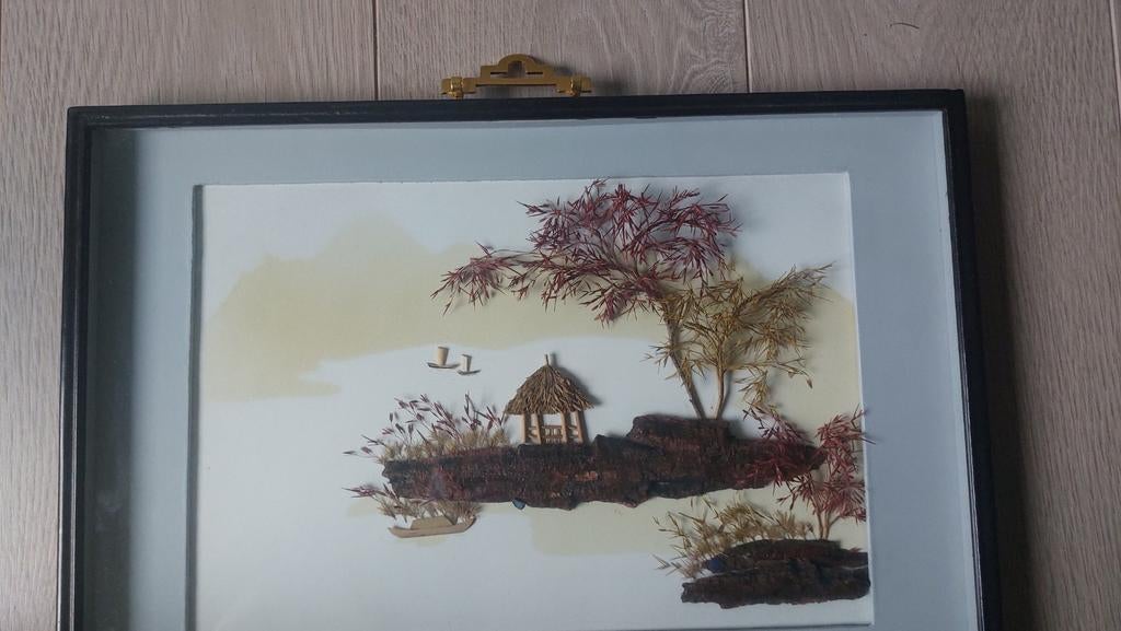 Diorama 3D chinois vintage — Paysage fait main à l'origine, Enlèvement ou Envoi