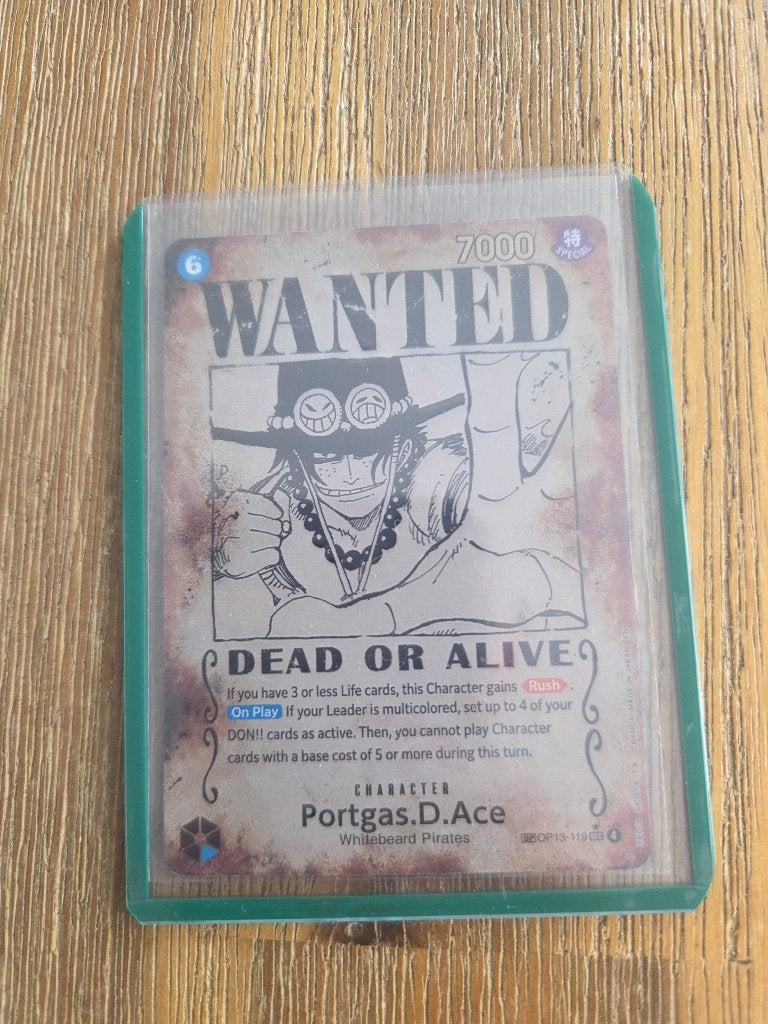 One piece Portgas d ace op13, Hobby & Loisirs créatifs, Neuf, Enlèvement ou Envoi, Foil, Cartes en vrac