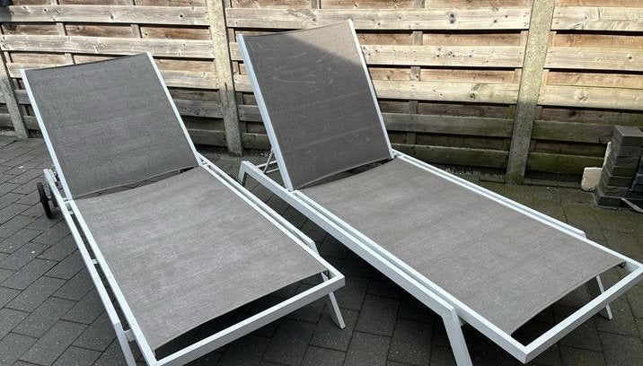 chaises longues, Jardin & Terrasse, Chaises longues, Enlèvement, Utilisé, Aluminium, Mobile
