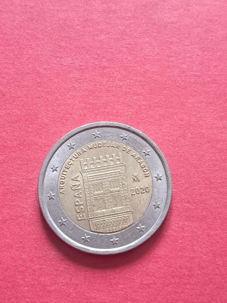 2020 Espagne 2 euros Architecture mudéjare Aragon Unesco, Envoi, Espagne, 2 euros, Monnaie en vrac