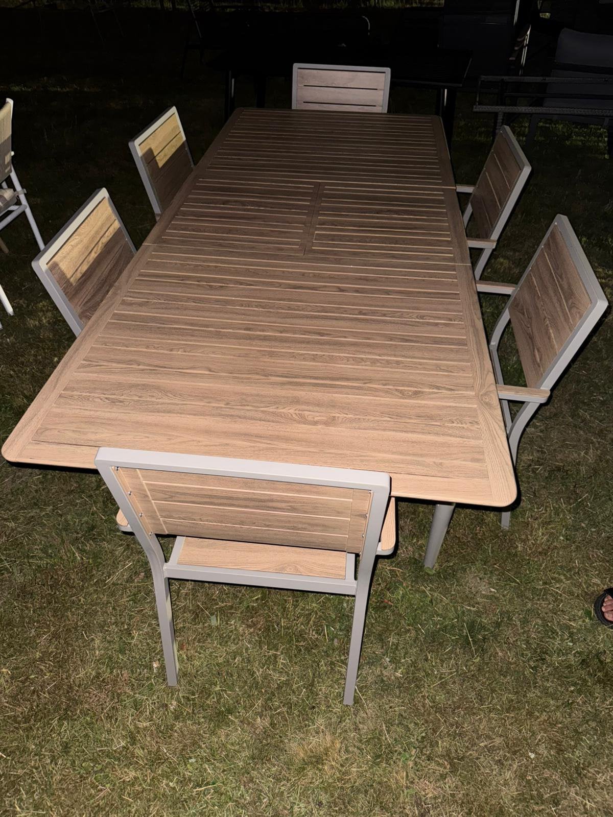 Aluminium tuintafel met 6 stoelen nieuwstaat, Tuin en Terras, Ophalen of Verzenden, Zo goed als nieuw, Aluminium