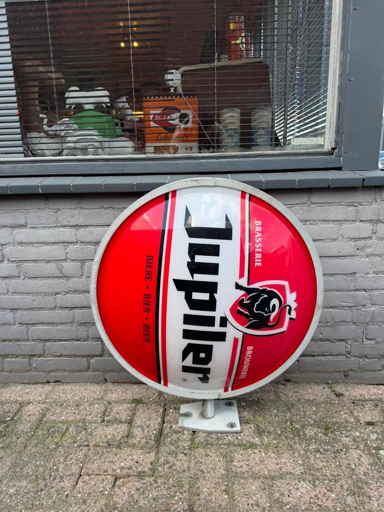 Jupiler bier oude reclame lichtbak, Ophalen, Gebruikt, Reclamebord, Plaat of Schild, Jupiler