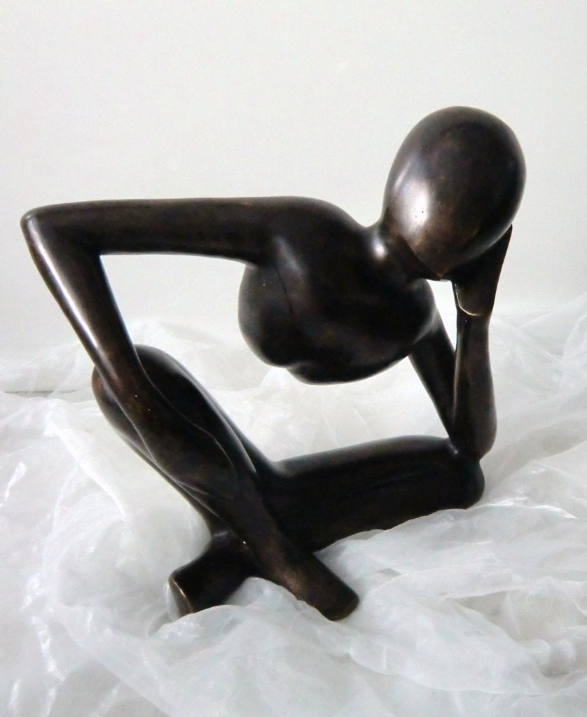 Beeld: Dromer - Denker - Piekeraar in brons, Antiquités & Art, Art | Sculptures & Bois