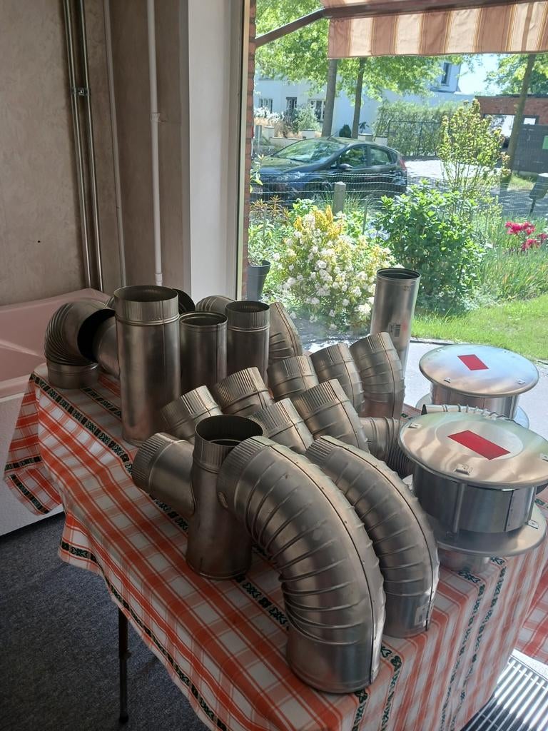 NIEUW ALUMINUM  EN IJZER HULPSTUK DIAMETER 110 / 130 1€ STUK, Huis en Inrichting, Kachels, Ophalen, Inbouw, Hout, Nieuw