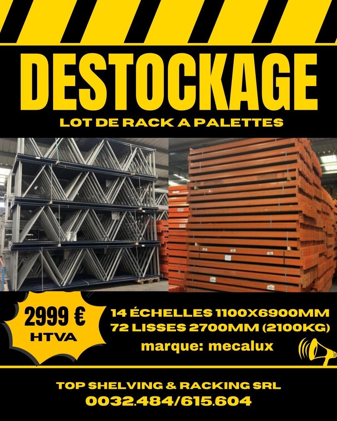 Plusieurs Lots de rack a palette, LIQUIDATION, DOIT PARTIR !