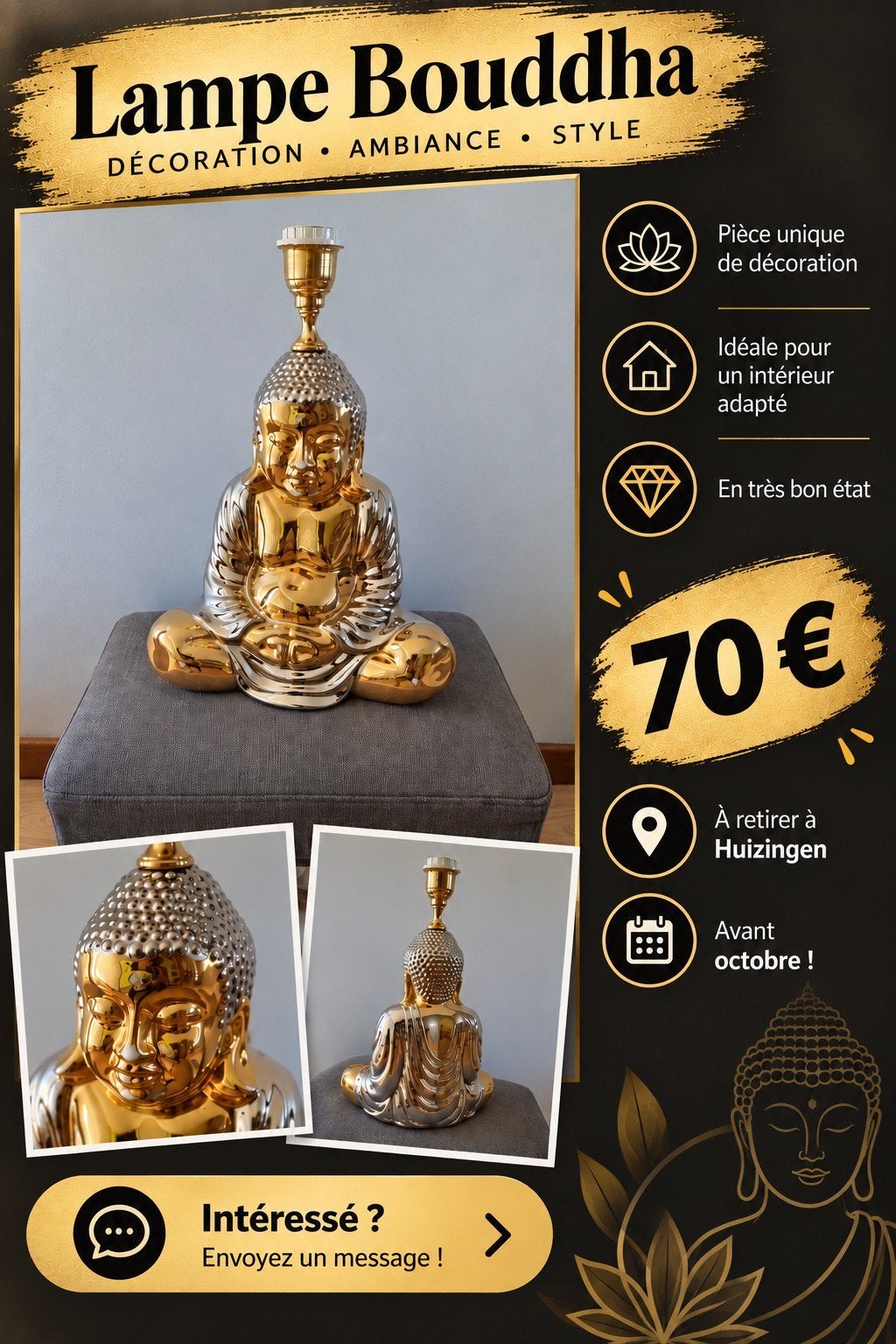 Lampe décorative, Maison & Meubles, Accessoires pour la Maison | Statues de Bouddha, Enlèvement, Utilisé