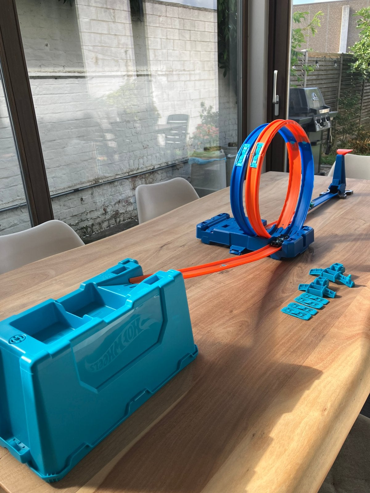 Hot Wheels Track Builder Unlimited stuntbox (met loop), Comme neuf, Enlèvement, Circuit, Hot Wheels