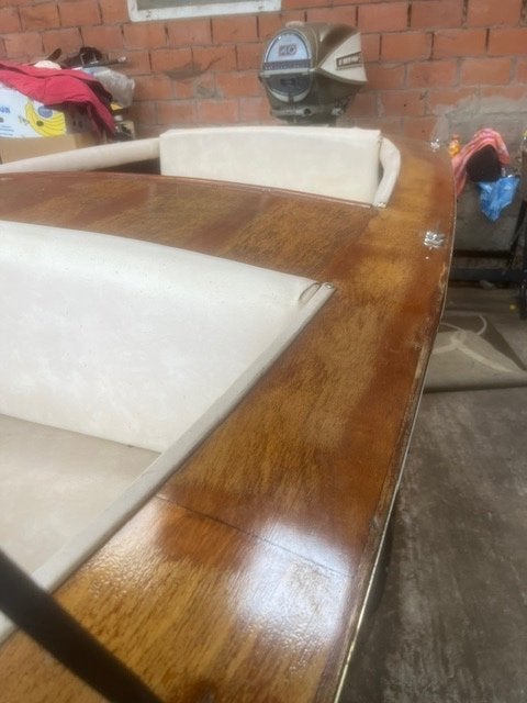 retospeedboot, Watersport en Boten, Motorboten en Motorjachten, Gebruikt, Hout, Benzine, Buitenboordmotor, Kussenset, Trailer