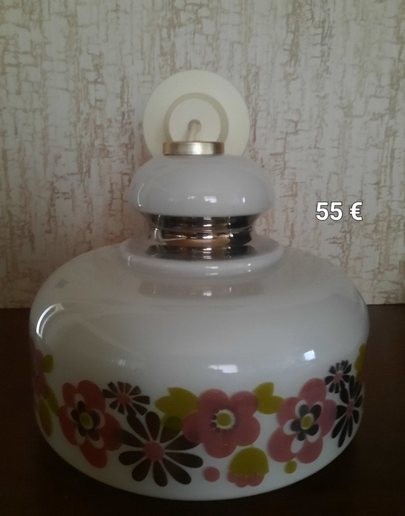 vintage lamp, Ophalen, Gebruikt, Glas, Vintage
