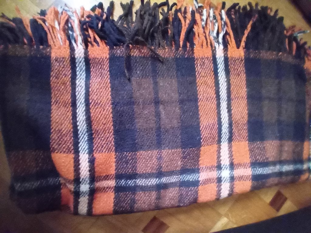 Plaid à carreaux en laine vintage, Enlèvement ou Envoi, Lavable, Couverture