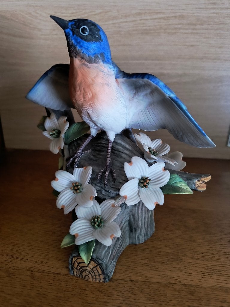 "Birds and Blossoms Eastern Bluebird" - Franklin mint 1986, Ophalen, Gebruikt, Dier