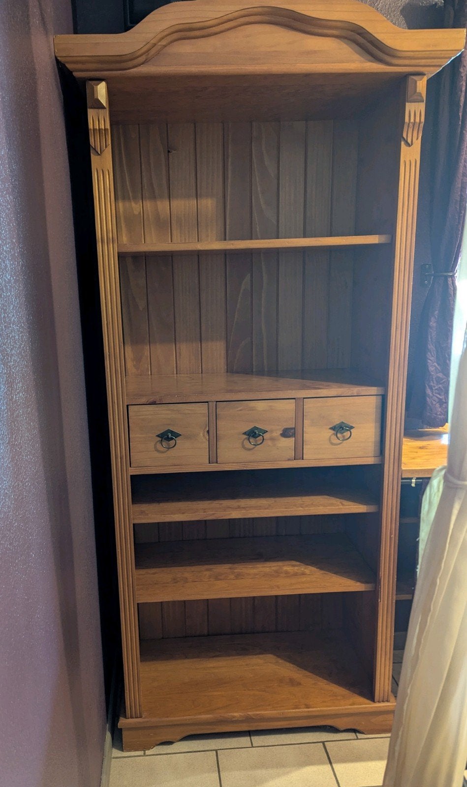 Bibliothèque Pin Massif, style rustique, 3 tiroirs, 25 à 50 cm, Utilisé, Rustique, Moins de 50 cm