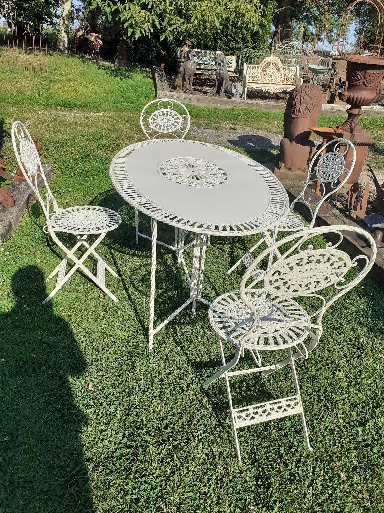 Prachtige tuinset van smeedijzer en gietijzer, Ophalen, Zo goed als nieuw
